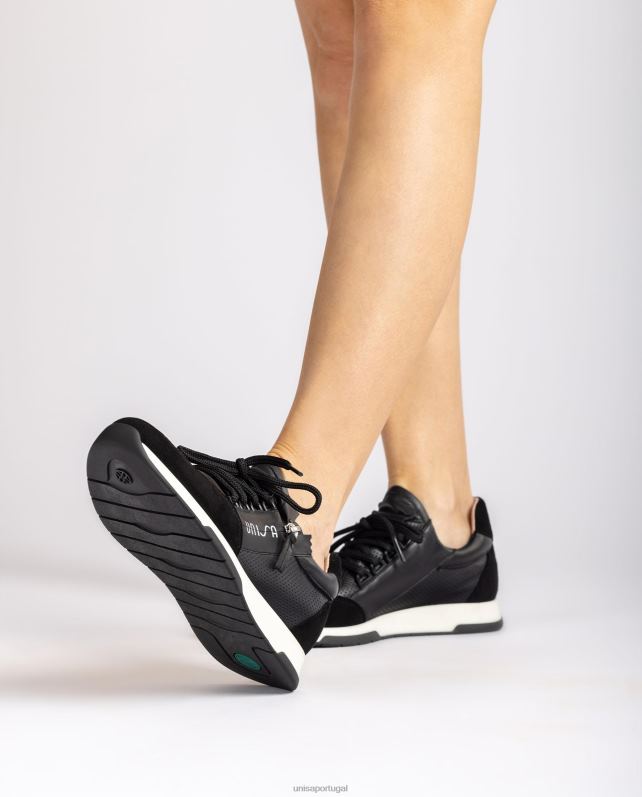 Unisa tênis de fecho de zíper mulheres 6V2Z6686 preto