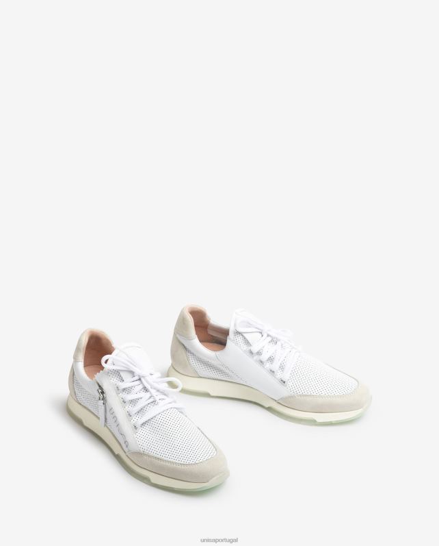 Unisa tênis de fecho de zíper mulheres 6V2Z6687 branco