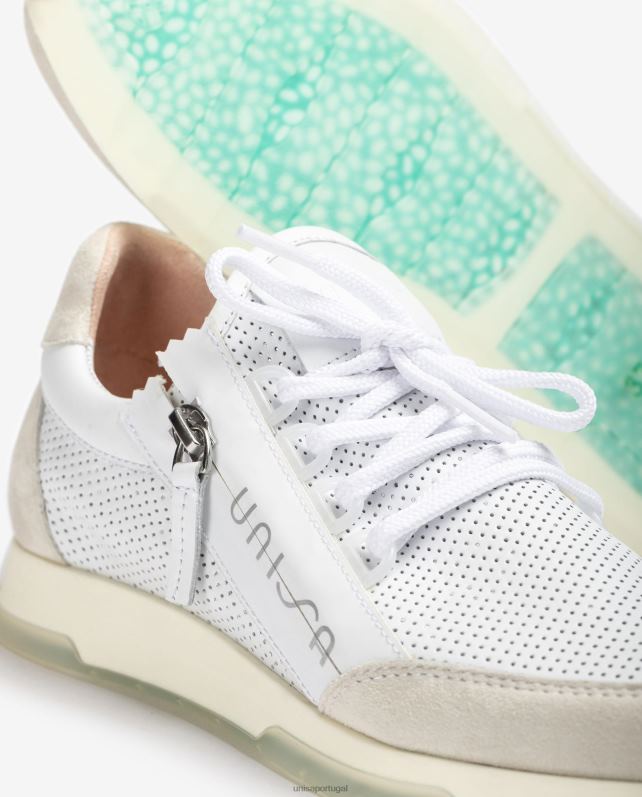 Unisa tênis de fecho de zíper mulheres 6V2Z6687 branco